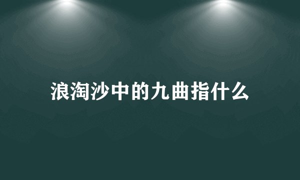 浪淘沙中的九曲指什么