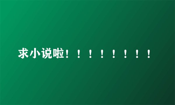求小说啦！！！！！！！！