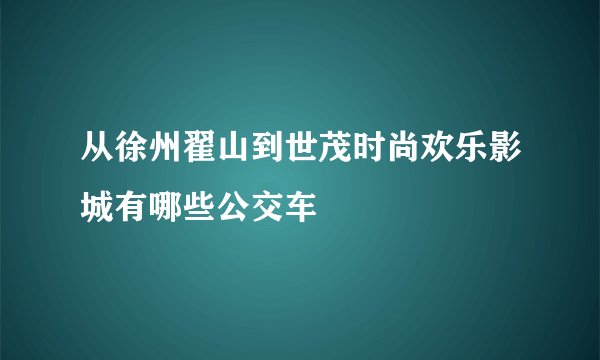 从徐州翟山到世茂时尚欢乐影城有哪些公交车