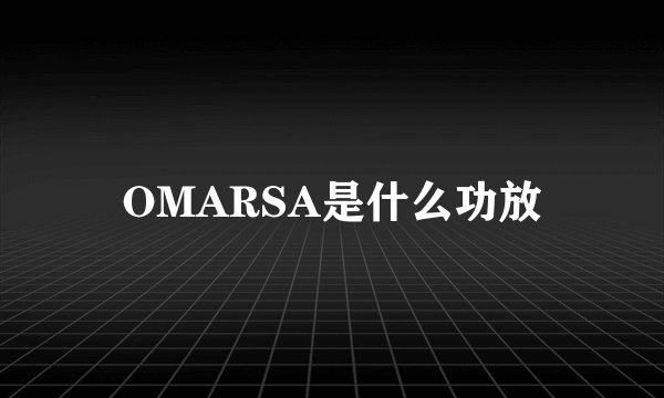OMARSA是什么功放