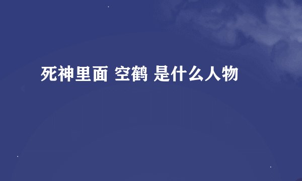 死神里面 空鹤 是什么人物