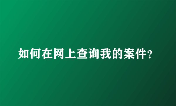 如何在网上查询我的案件？