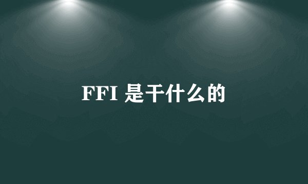 FFI 是干什么的