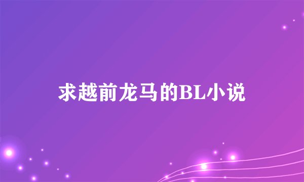 求越前龙马的BL小说