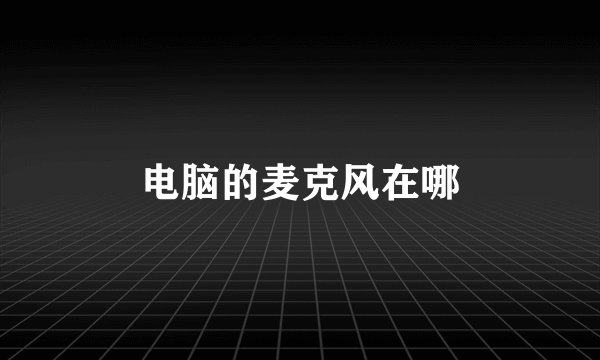 电脑的麦克风在哪
