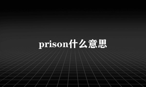 prison什么意思