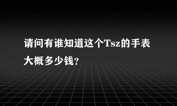请问有谁知道这个Tsz的手表大概多少钱？