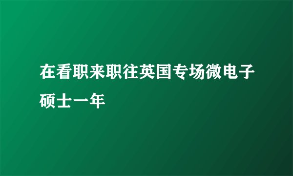 在看职来职往英国专场微电子硕士一年