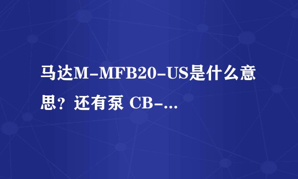 马达M-MFB20-US是什么意思？还有泵 CB-B-32? S是油泵和马达的型号。具体怎么解释，详细参数！谢谢
