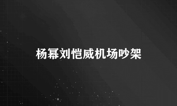 杨幂刘恺威机场吵架