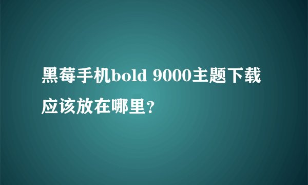 黑莓手机bold 9000主题下载应该放在哪里？