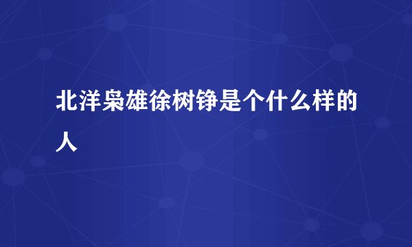 北洋枭雄徐树铮是个什么样的人
