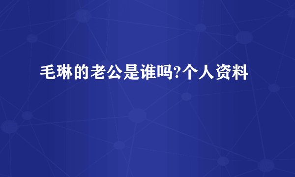 毛琳的老公是谁吗?个人资料