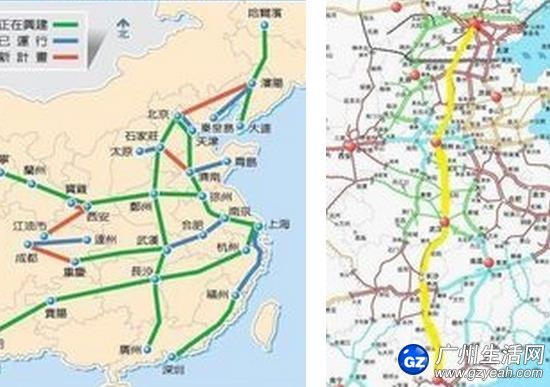 谁知道中国高铁路线怎么分布的？