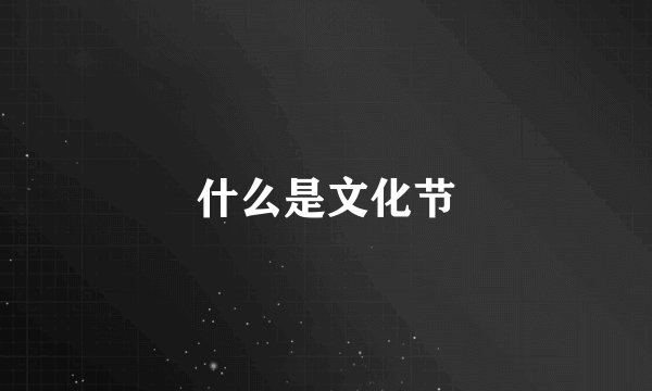 什么是文化节