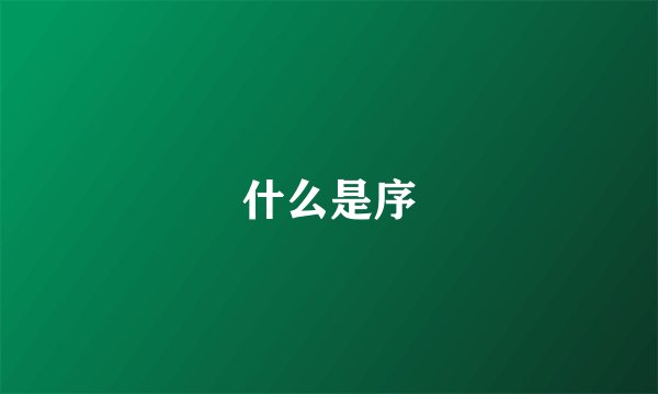 什么是序