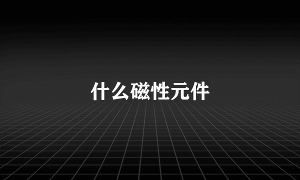 什么磁性元件