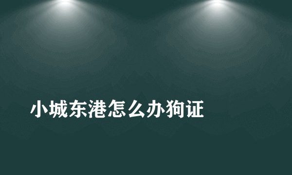 
小城东港怎么办狗证

