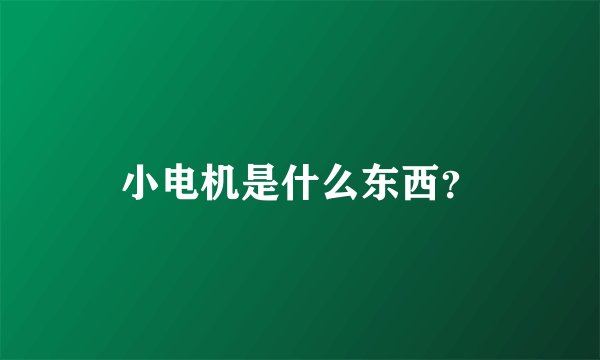 小电机是什么东西？