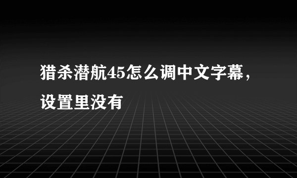 猎杀潜航45怎么调中文字幕，设置里没有
