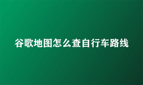 谷歌地图怎么查自行车路线