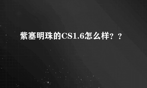 紫塞明珠的CS1.6怎么样??