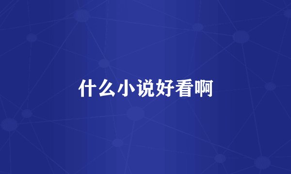 什么小说好看啊