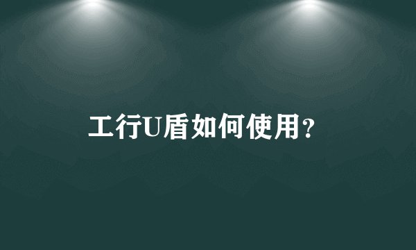 工行U盾如何使用？