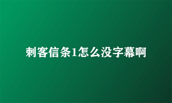 刺客信条1怎么没字幕啊