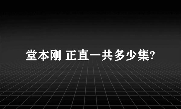 堂本刚 正直一共多少集?