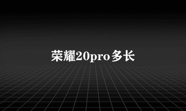 荣耀20pro多长