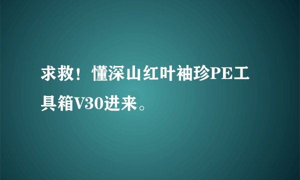 求救！懂深山红叶袖珍PE工具箱V30进来。