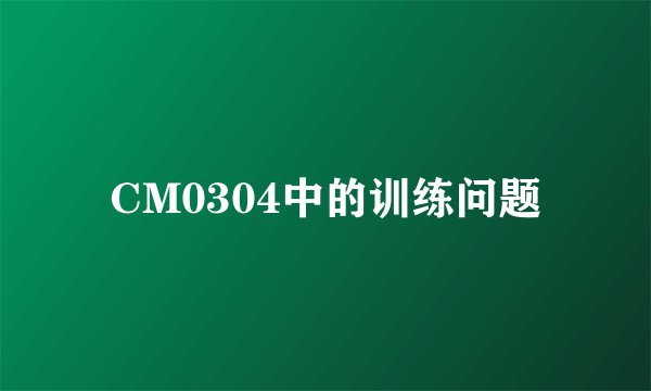 CM0304中的训练问题