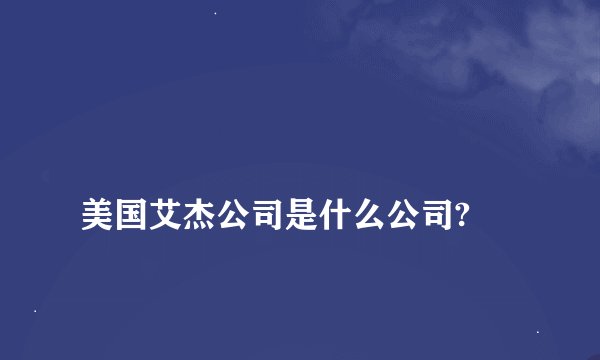 
美国艾杰公司是什么公司?

