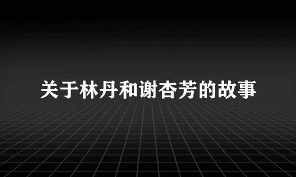 关于林丹和谢杏芳的故事
