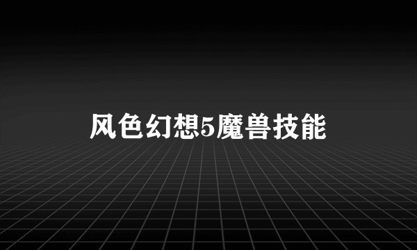 风色幻想5魔兽技能