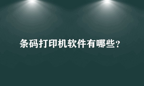 条码打印机软件有哪些？
