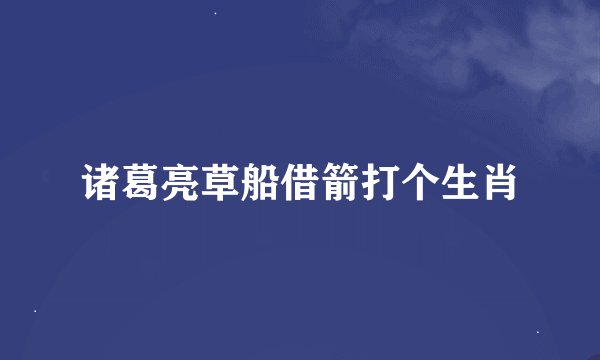 诸葛亮草船借箭打个生肖