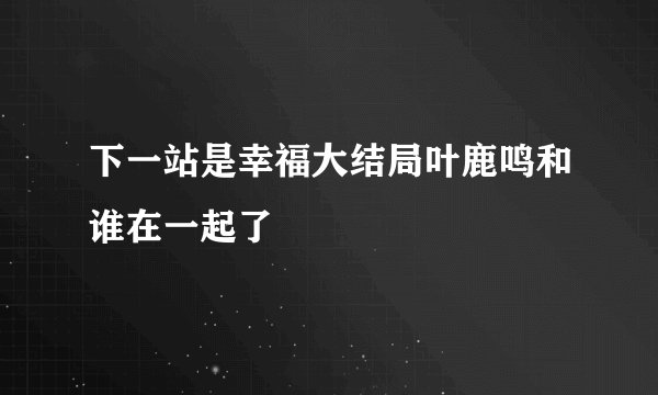 下一站是幸福大结局叶鹿鸣和谁在一起了