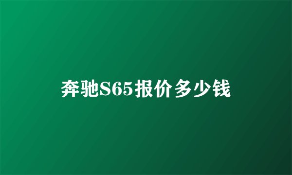 奔驰S65报价多少钱