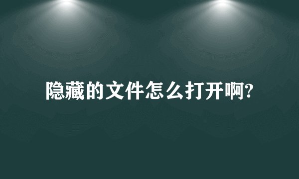 隐藏的文件怎么打开啊?