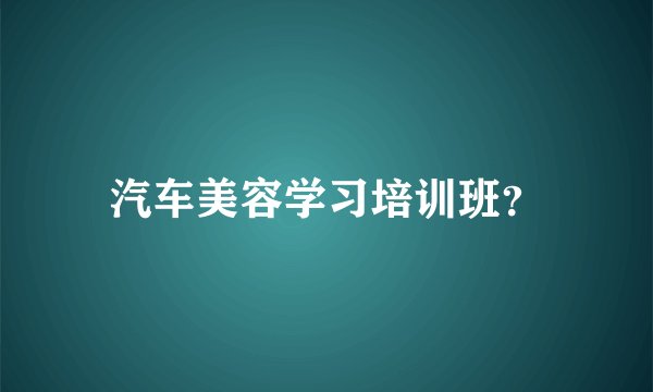 汽车美容学习培训班？