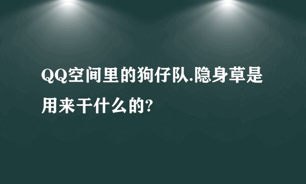QQ空间里的狗仔队.隐身草是用来干什么的?