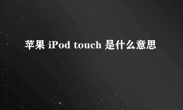 苹果 iPod touch 是什么意思