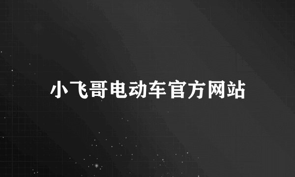 小飞哥电动车官方网站