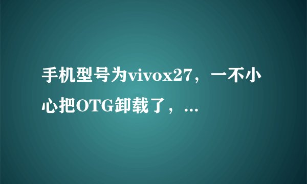 手机型号为vivox27，一不小心把OTG卸载了，然后怎么下载？