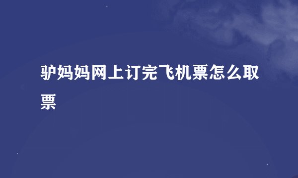 驴妈妈网上订完飞机票怎么取票