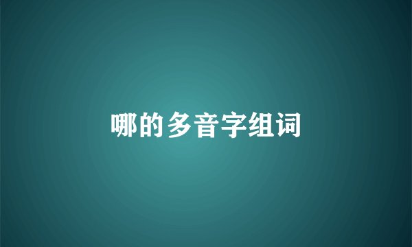 哪的多音字组词