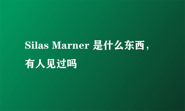 Silas Marner 是什么东西，有人见过吗
