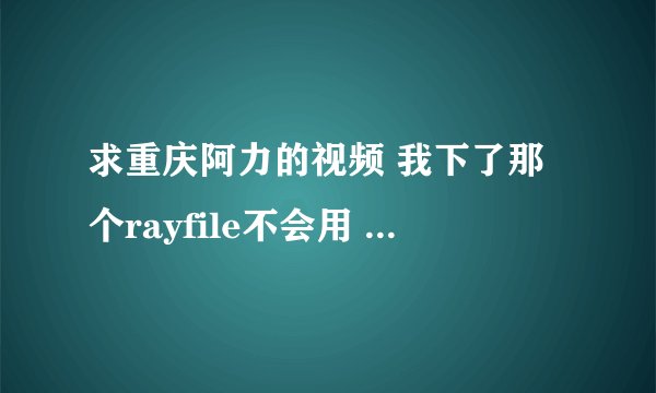 求重庆阿力的视频 我下了那个rayfile不会用 求高人指点 在线等！